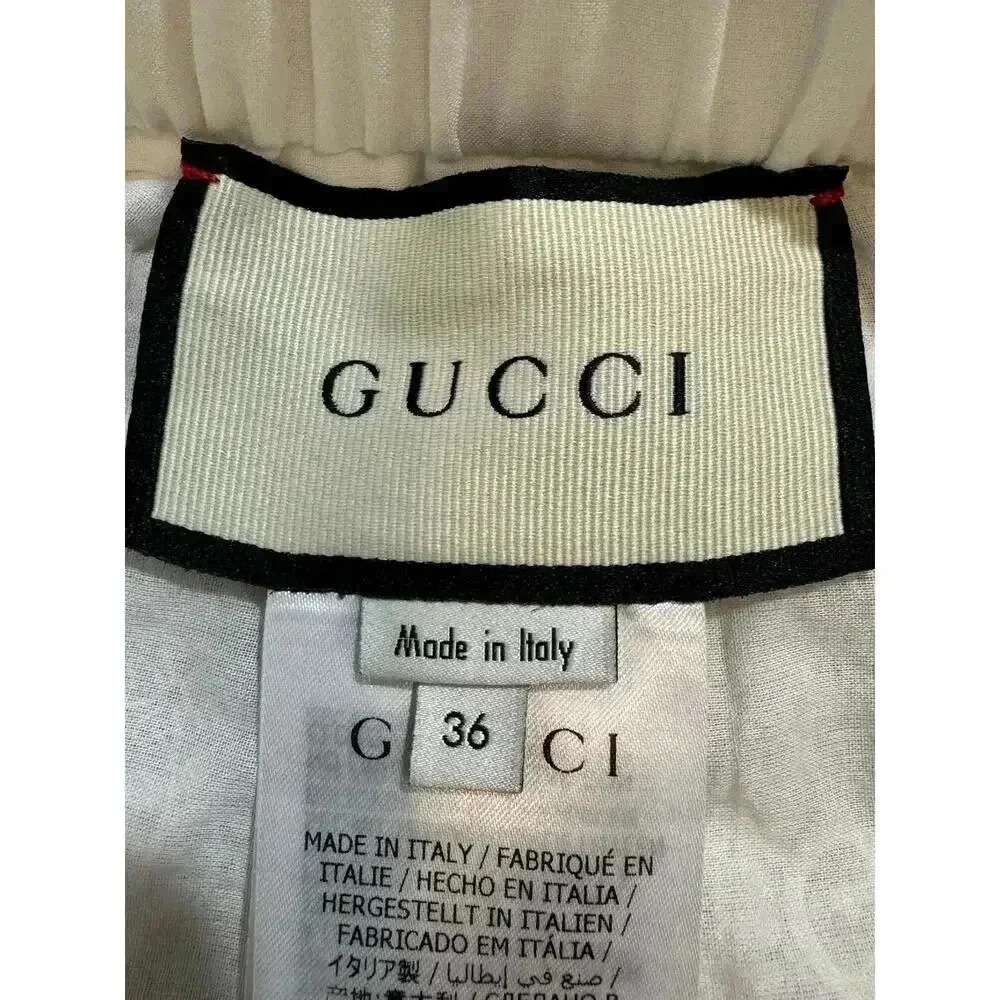 EUC Gucci Linen Embroidered Ivory Shorts $1,440 - Picture 7 of 11